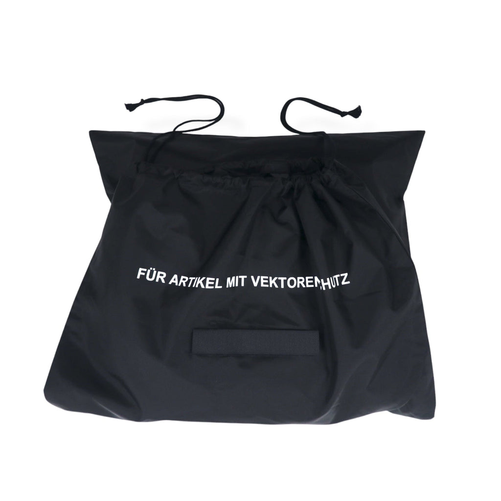Borsa da lavanderia con coulisse dell'esercito tedesco, in poliestere nero, con stencil, deadstock, mai usata.