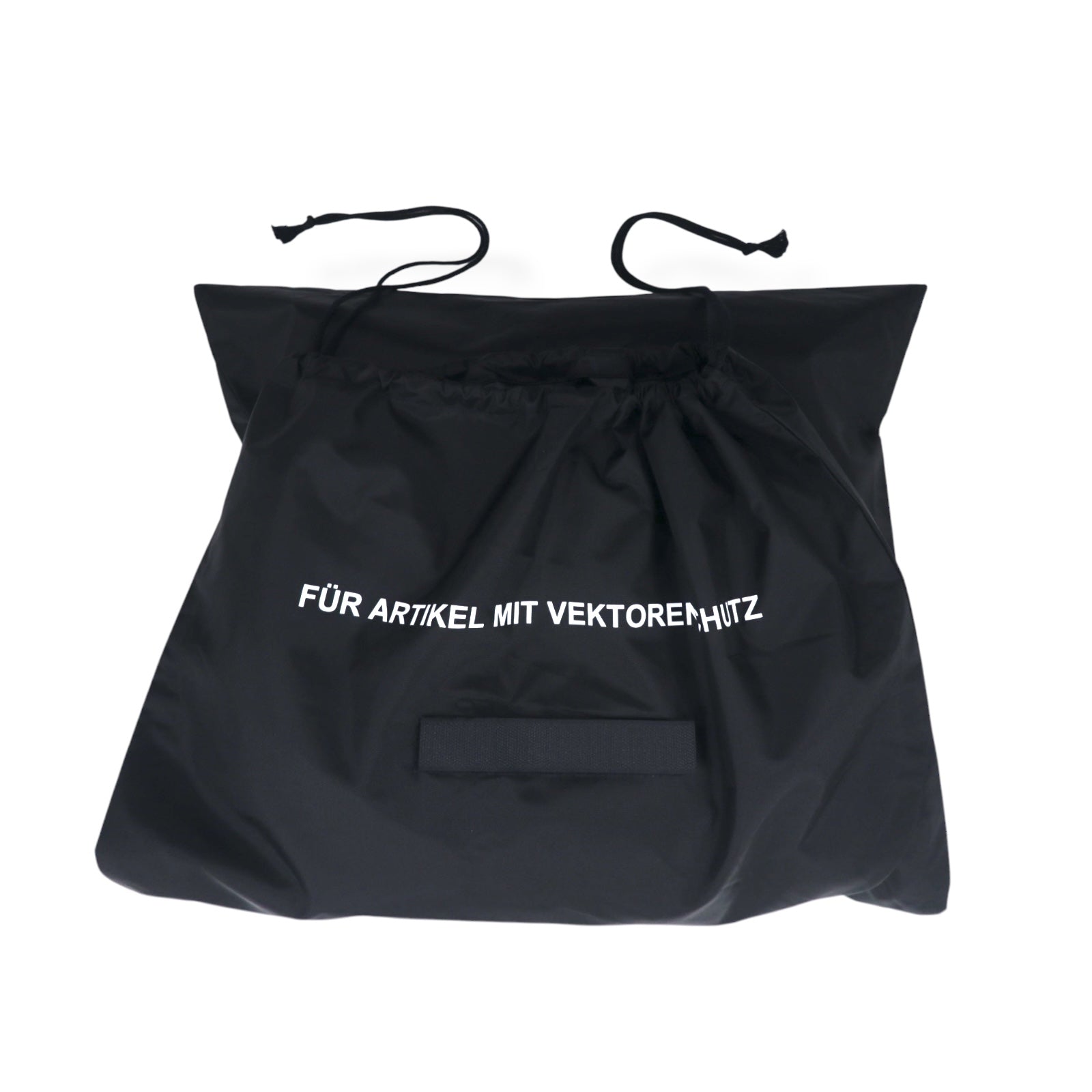 Borsa da lavanderia con coulisse dell'esercito tedesco, in poliestere nero, con stencil, deadstock, mai usata.