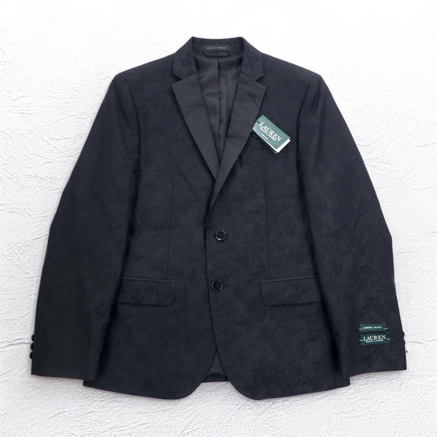 LAUREN RALPH LAUREN Giacca da smoking floreale 2 bottoni XL nera, mai usata
