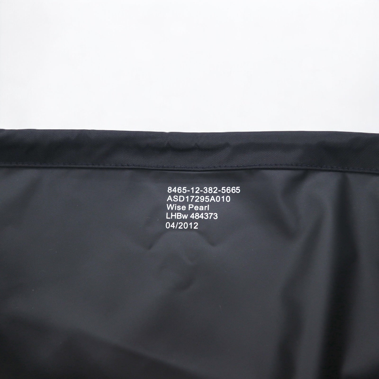 Borsa da lavanderia con coulisse dell'esercito tedesco, in poliestere nero, con stencil, deadstock, mai usata.
