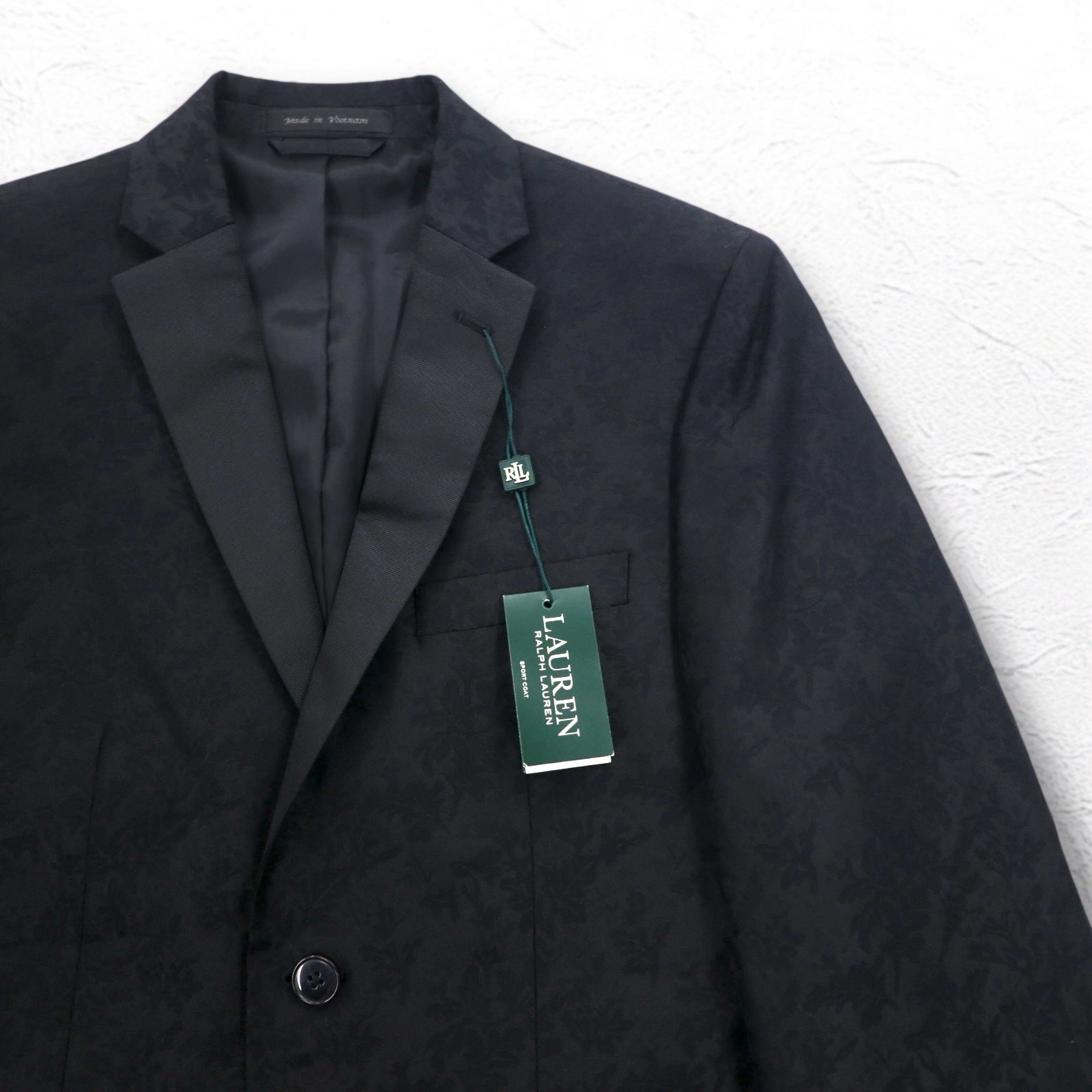 LAUREN RALPH LAUREN Giacca da smoking floreale 2 bottoni XL nera, mai usata