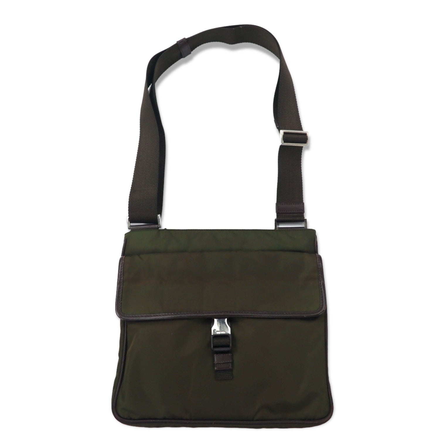 PRADA Borsa a tracolla Crossbody Verde Militare Nylon VELA SPORT Placchetta con logo a triangolo TRICOLLA Fatto in Italia