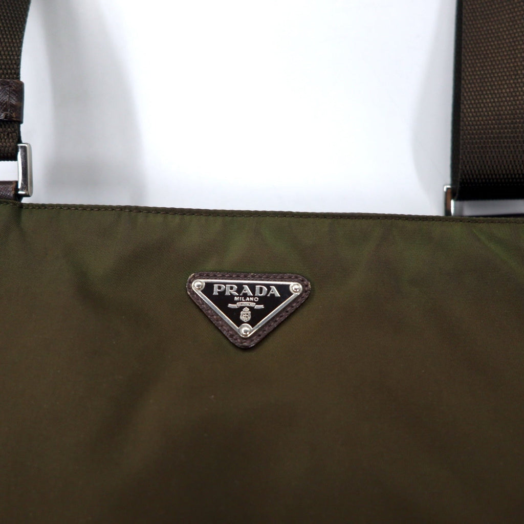 PRADA Borsa a tracolla Crossbody Verde Militare Nylon VELA SPORT Placchetta con logo a triangolo TRICOLLA Fatto in Italia