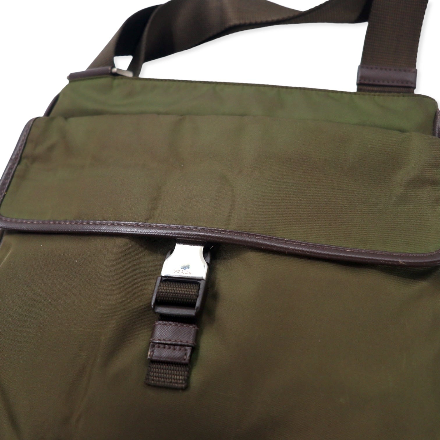 PRADA Borsa a tracolla Crossbody Verde Militare Nylon VELA SPORT Placchetta con logo a triangolo TRICOLLA Fatto in Italia
