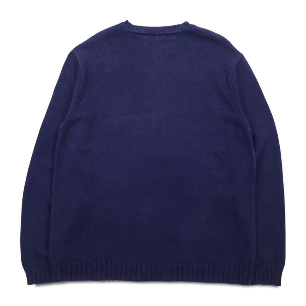 TOMMY HILFIGER 90年代 コットン ニット クルー セーター L ネイビー コットン