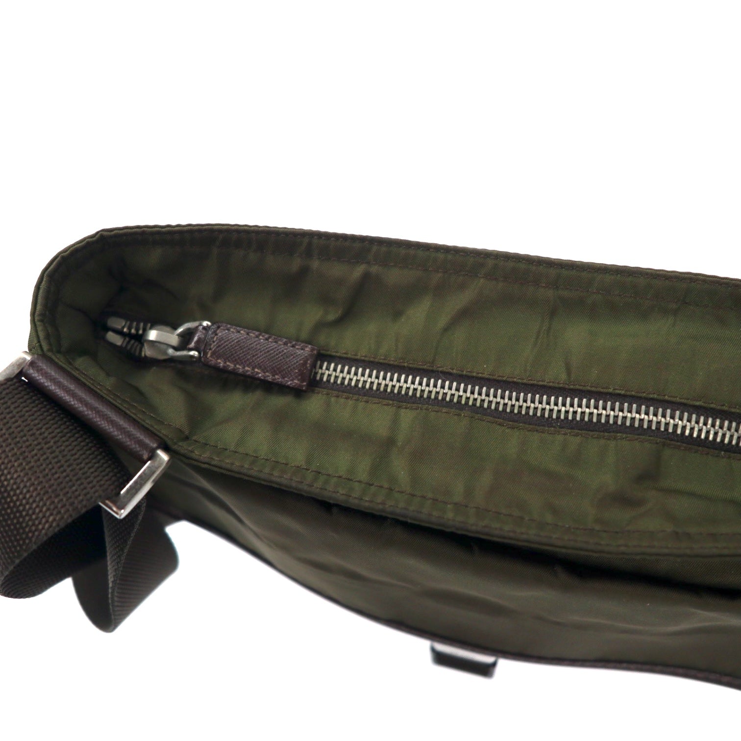 PRADA Borsa a tracolla Crossbody Verde Militare Nylon VELA SPORT Placchetta con logo a triangolo TRICOLLA Fatto in Italia