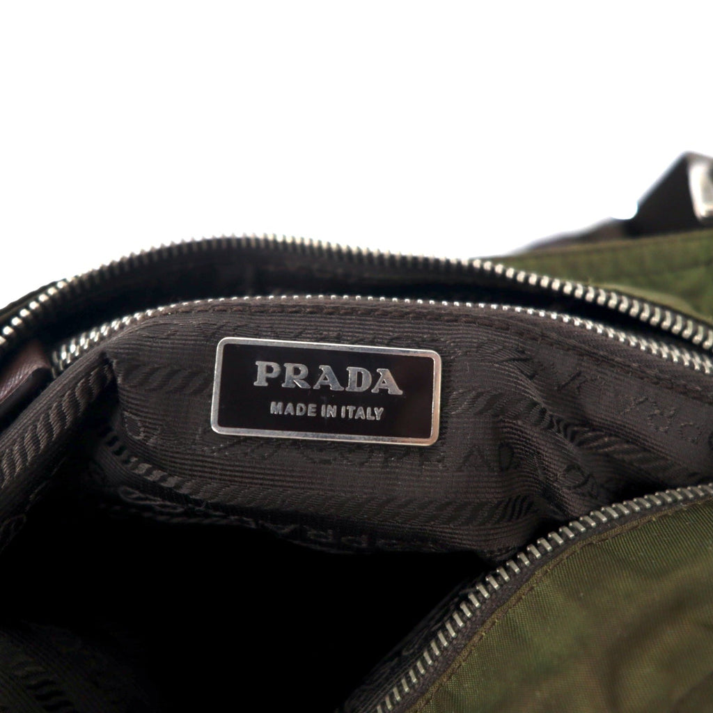 PRADA Borsa a tracolla Crossbody Verde Militare Nylon VELA SPORT Placchetta con logo a triangolo TRICOLLA Fatto in Italia