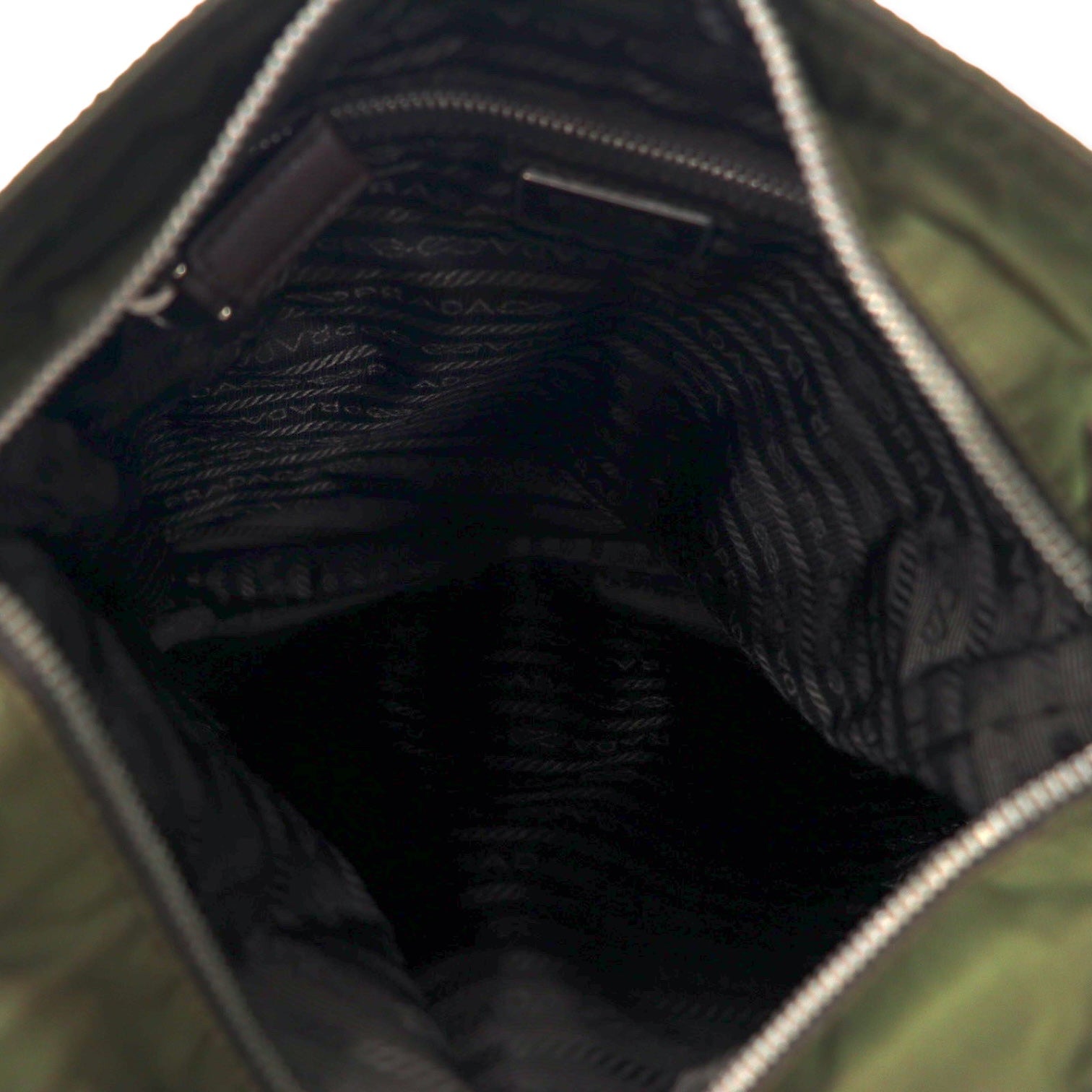 PRADA Borsa a tracolla Crossbody Verde Militare Nylon VELA SPORT Placchetta con logo a triangolo TRICOLLA Fatto in Italia