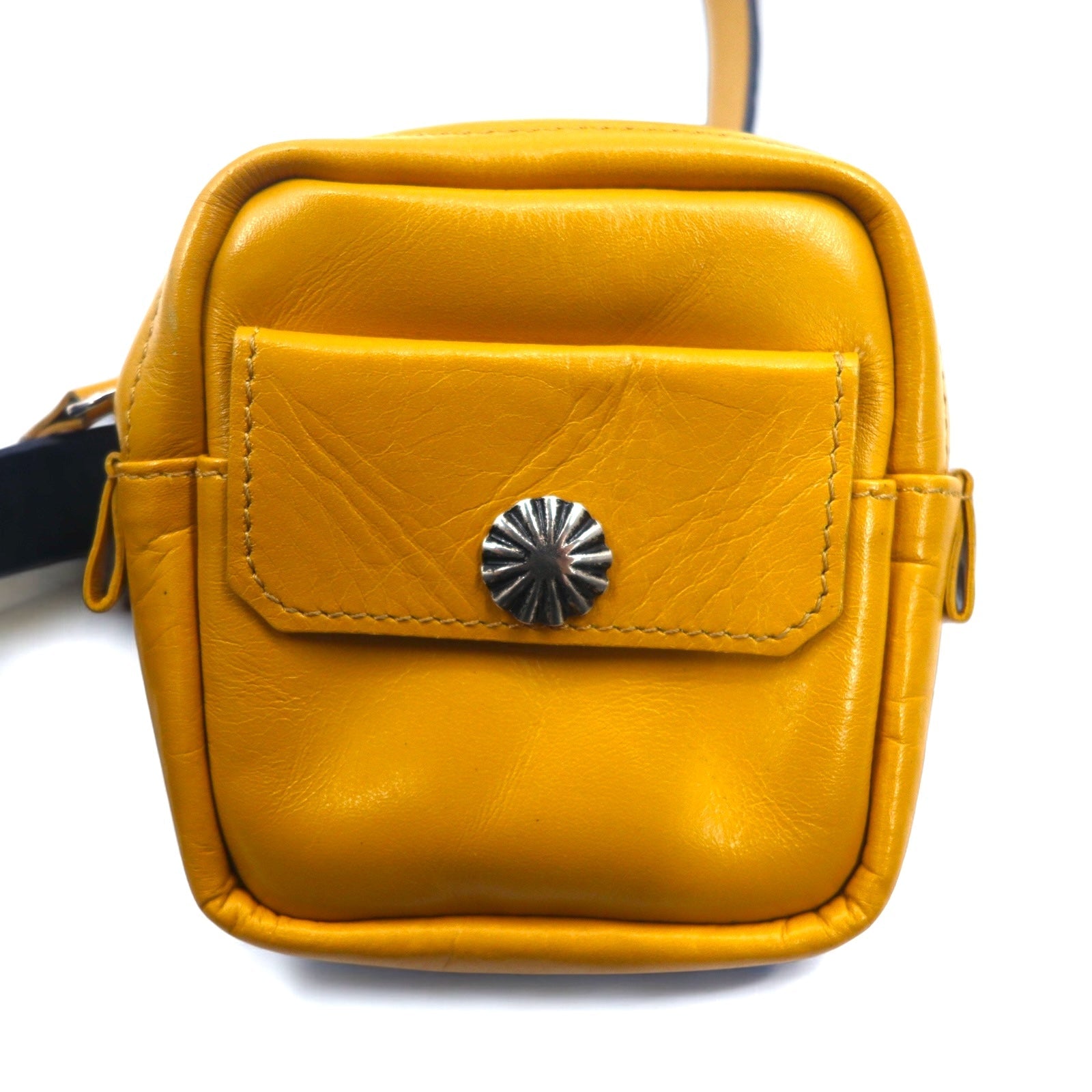 TOGA VIRILIS Marsupio a cintura giallo navy con concho in metallo