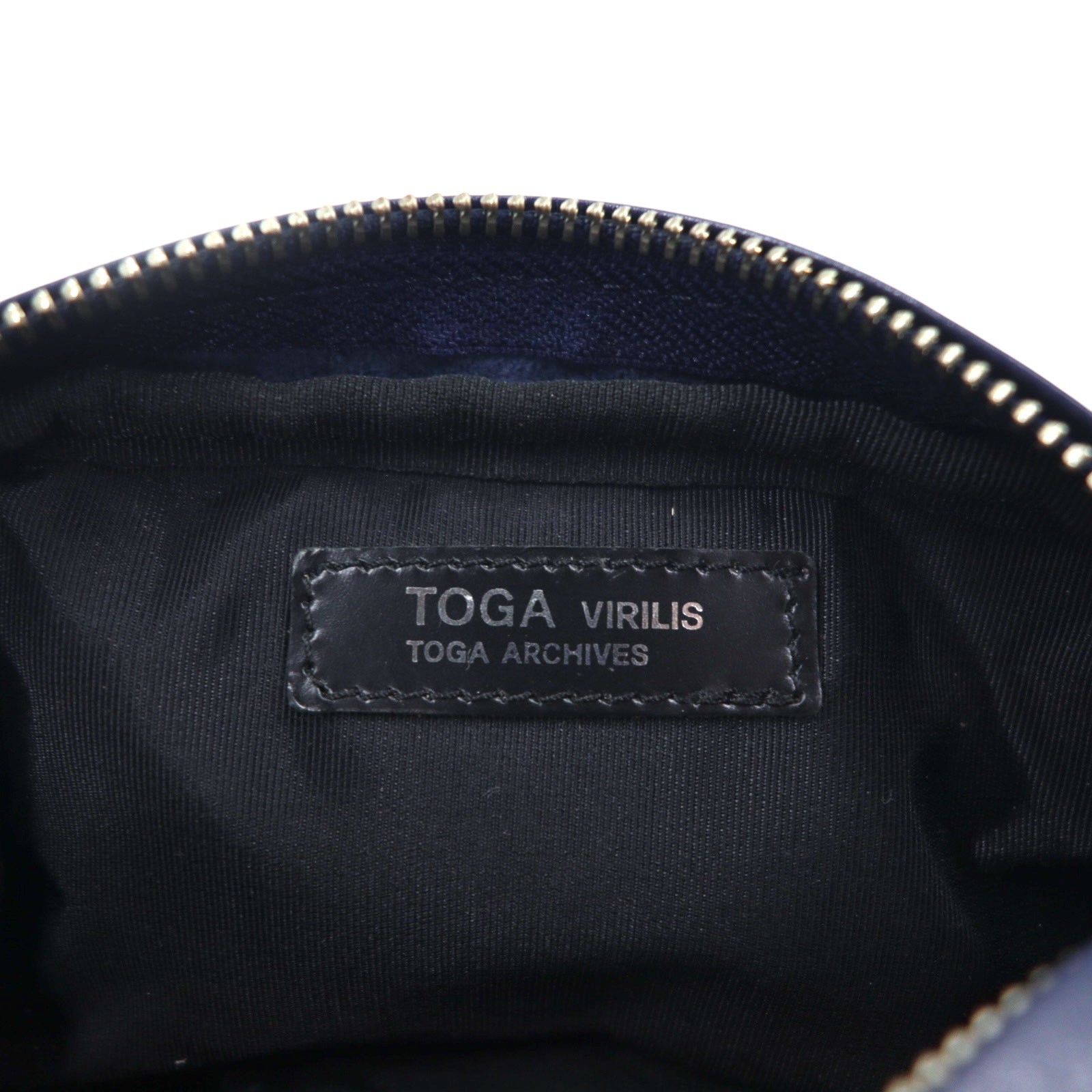 TOGA VIRILIS Marsupio a cintura giallo navy con concho in metallo