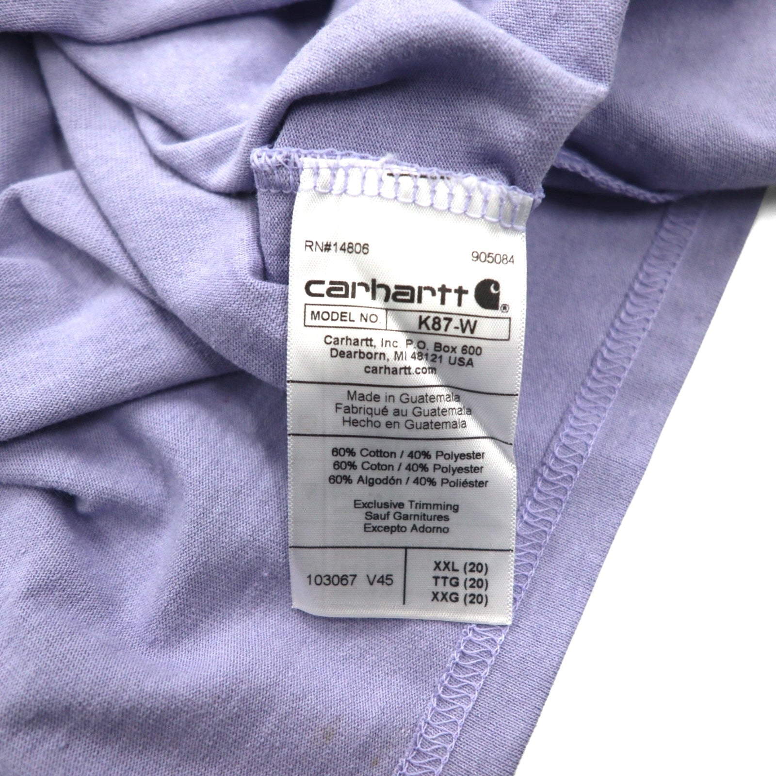 Carhartt T-shirt tasca vestibilità larga 2XL LOOSE FIT viola cotone