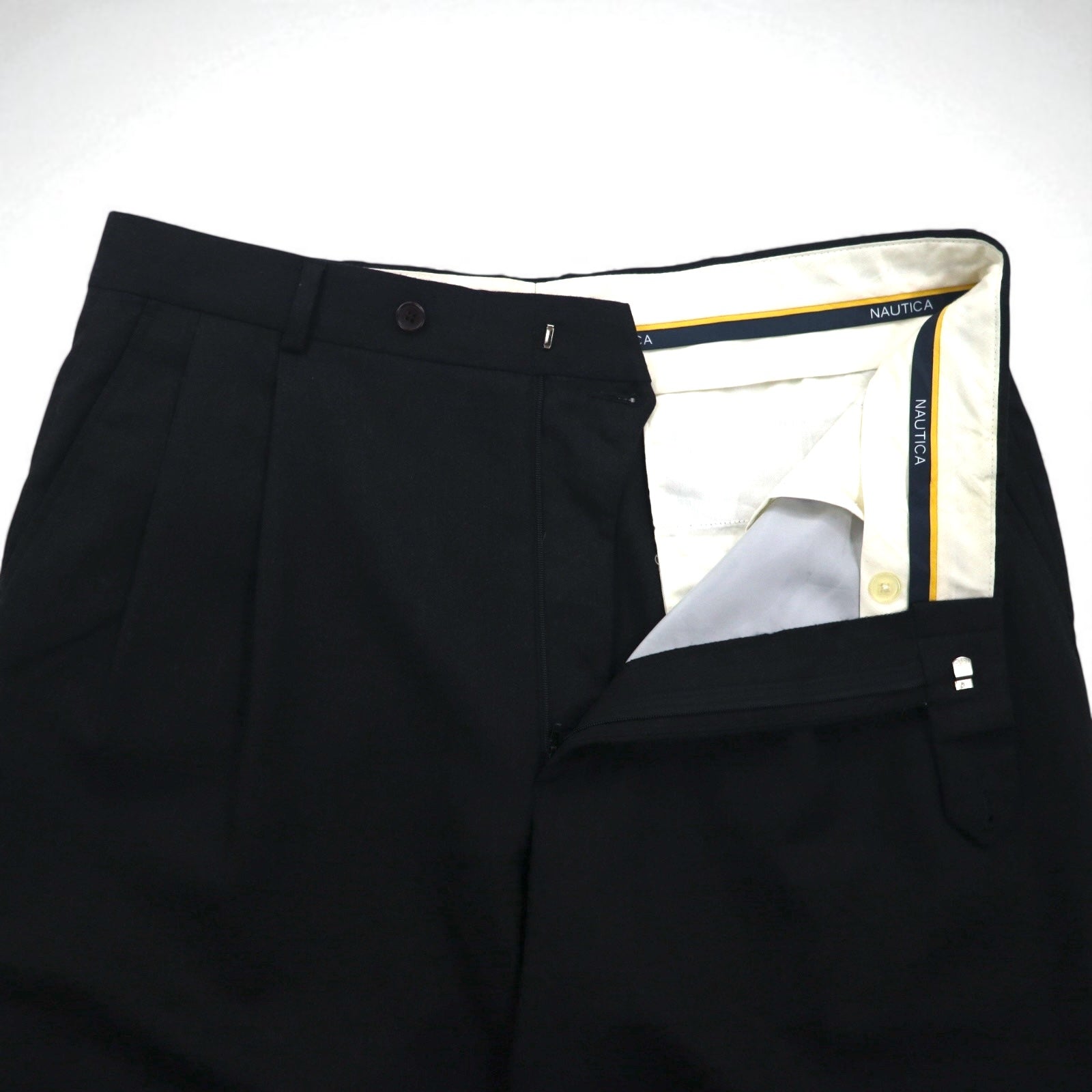 NAUTICA Pantaloni ampi con due pinces L grigi in lana