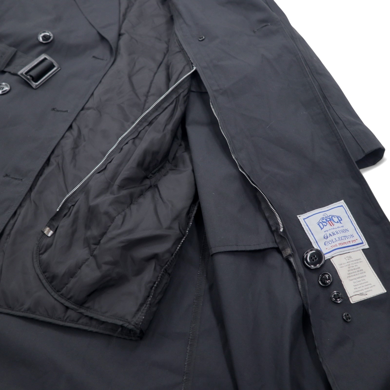 US ARMY COAT ALL WEATHER Trench-coat militare taglia XL nero, con fodera trapuntata rimovibile 8410-01-308-8659 DSCP