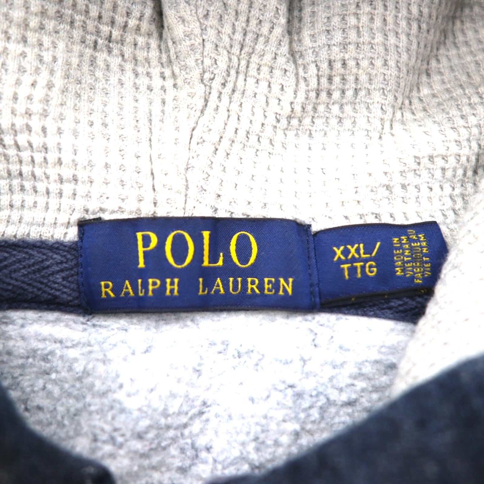 POLO RALPH LAUREN felpa con cappuccio full zip reverse weave, taglia 2XL, blu navy, ricamo piccolo pony