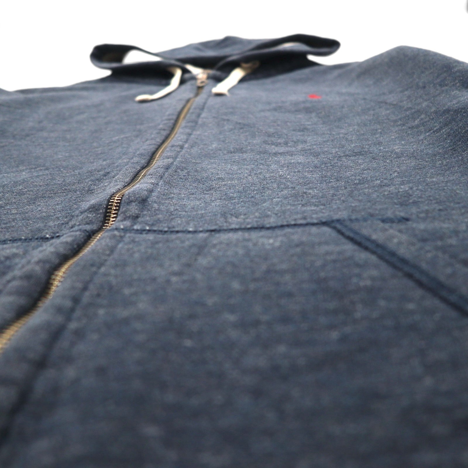 POLO RALPH LAUREN felpa con cappuccio full zip reverse weave, taglia 2XL, blu navy, ricamo piccolo pony