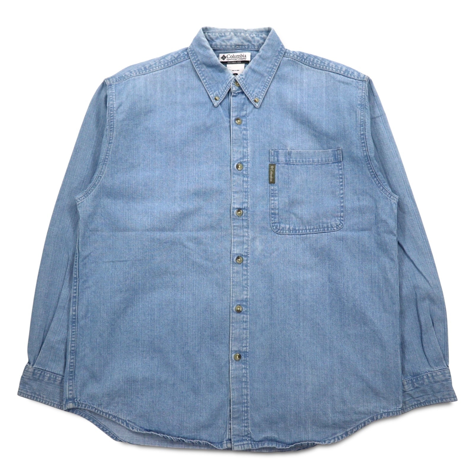Columbia Camicia abbottonata in denim con lavaggio a ghiaccio L Indigo Blue Cotone