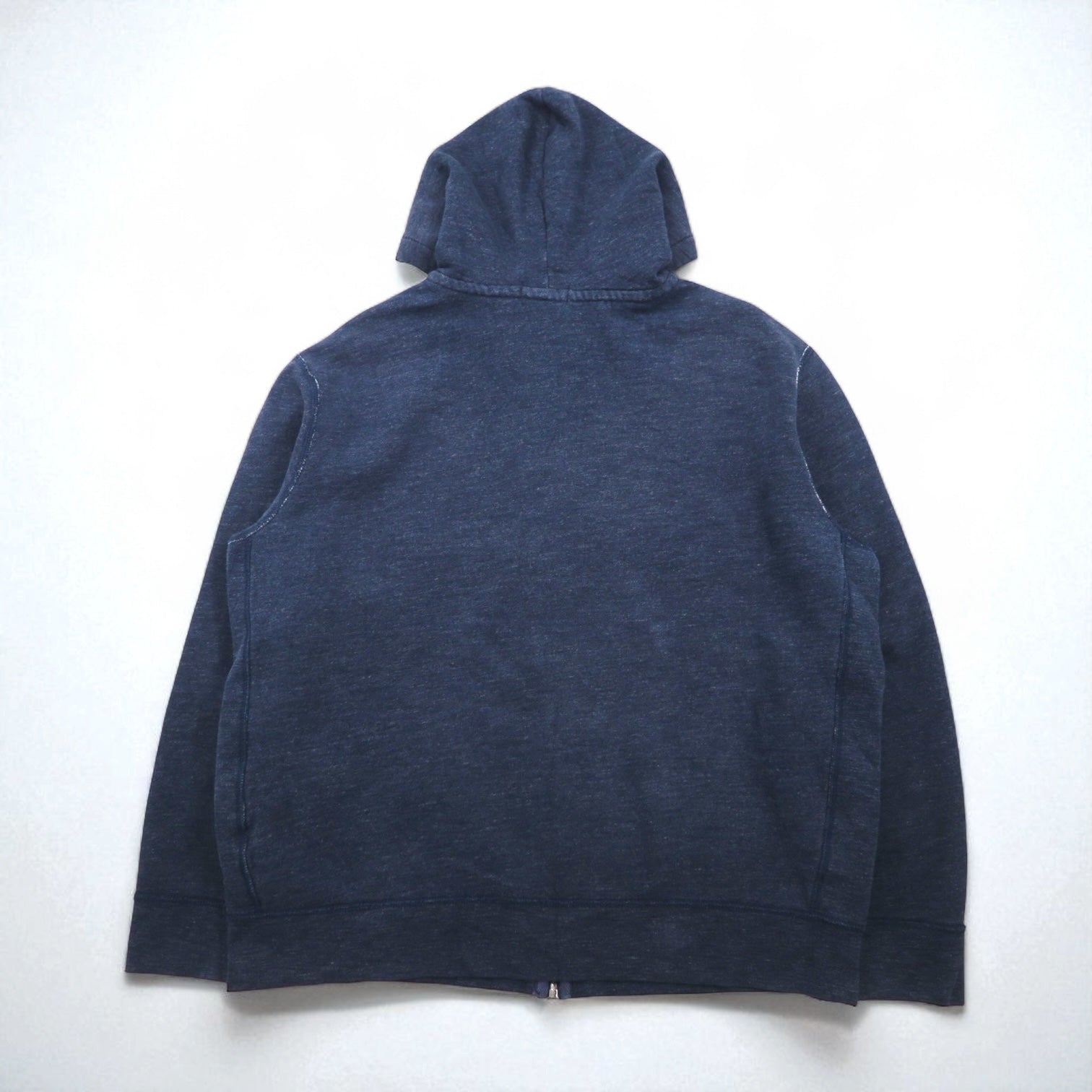 POLO RALPH LAUREN felpa con cappuccio full zip reverse weave, taglia 2XL, blu navy, ricamo piccolo pony