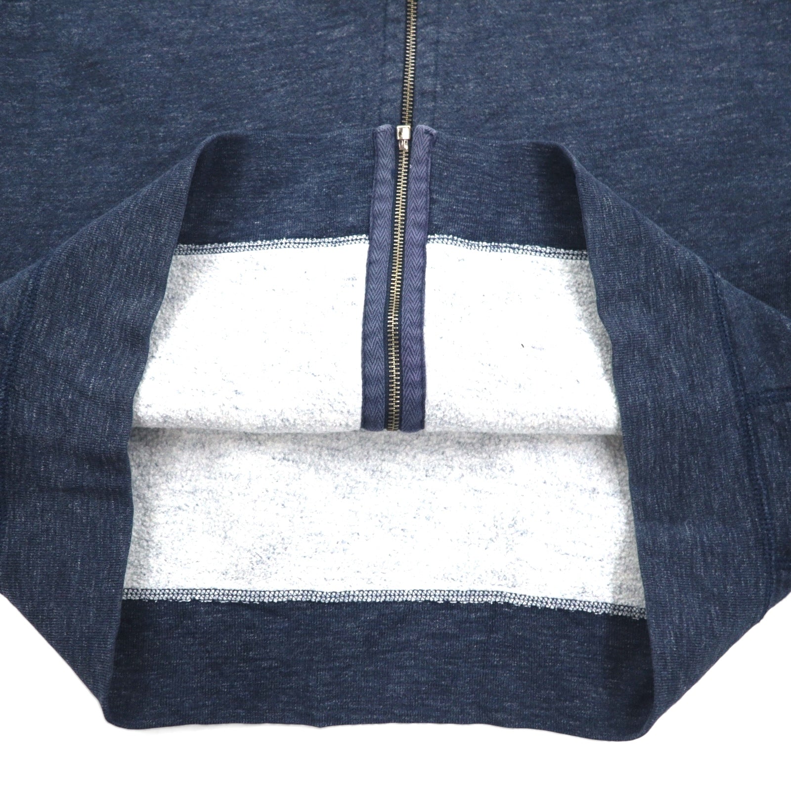 POLO RALPH LAUREN felpa con cappuccio full zip reverse weave, taglia 2XL, blu navy, ricamo piccolo pony