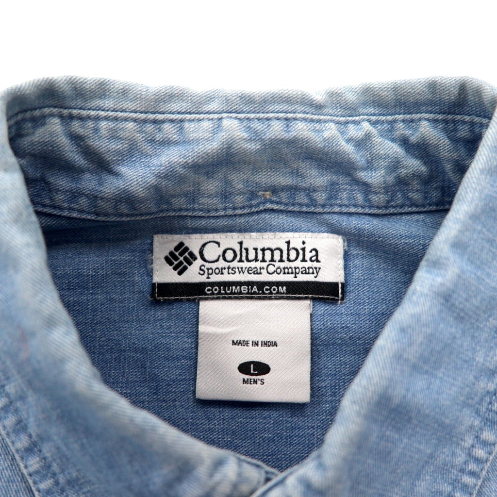 Columbia Camicia abbottonata in denim con lavaggio a ghiaccio L Indigo Blue Cotone
