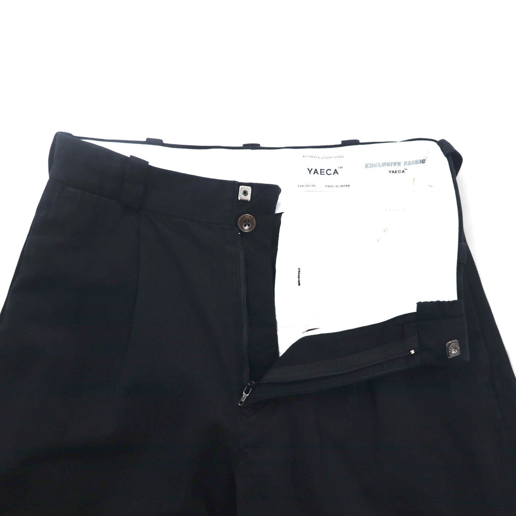 YAECA チノ タック テーパードパンツ L ブラック ワイド 15658 日本製