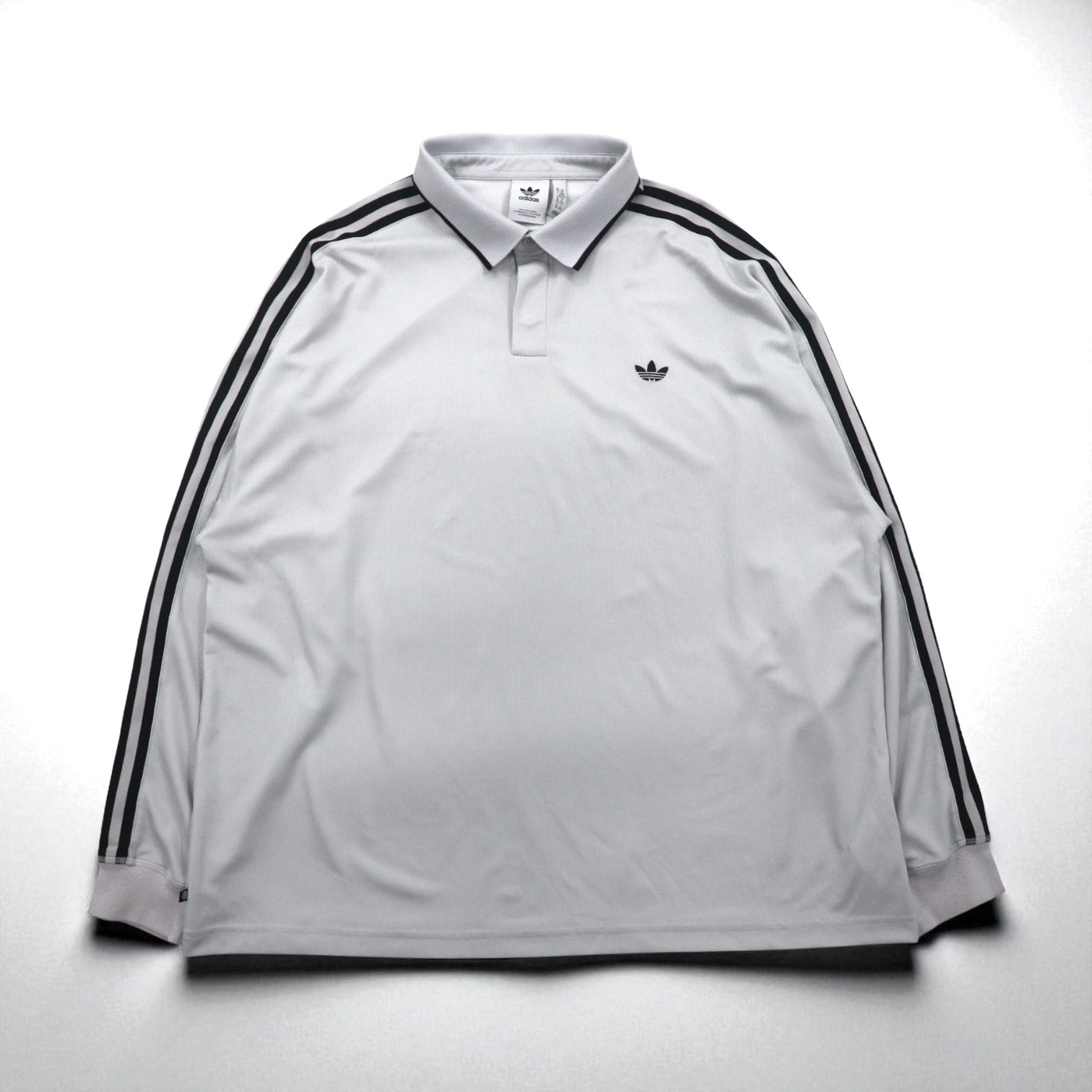 adidas Originals T-shirt rugby adicolor in jersey XL grigio poliestere con logo Trifoglio e 3 strisce HK9900