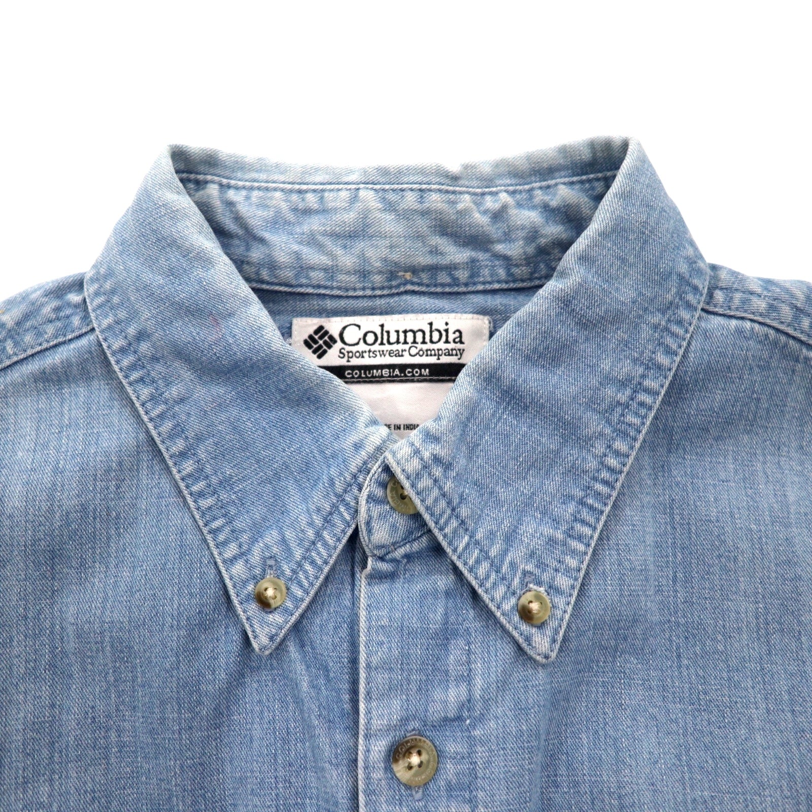Columbia Camicia abbottonata in denim con lavaggio a ghiaccio L Indigo Blue Cotone