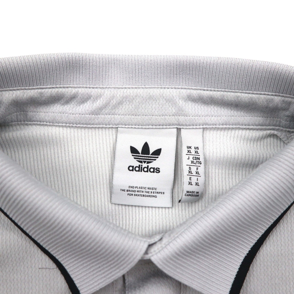 adidas Originals T-shirt rugby adicolor in jersey XL grigio poliestere con logo Trifoglio e 3 strisce HK9900