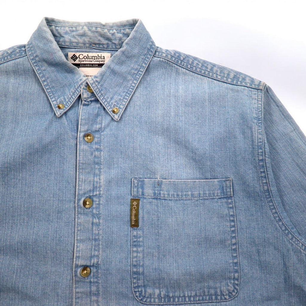 Columbia Camicia abbottonata in denim con lavaggio a ghiaccio L Indigo Blue Cotone