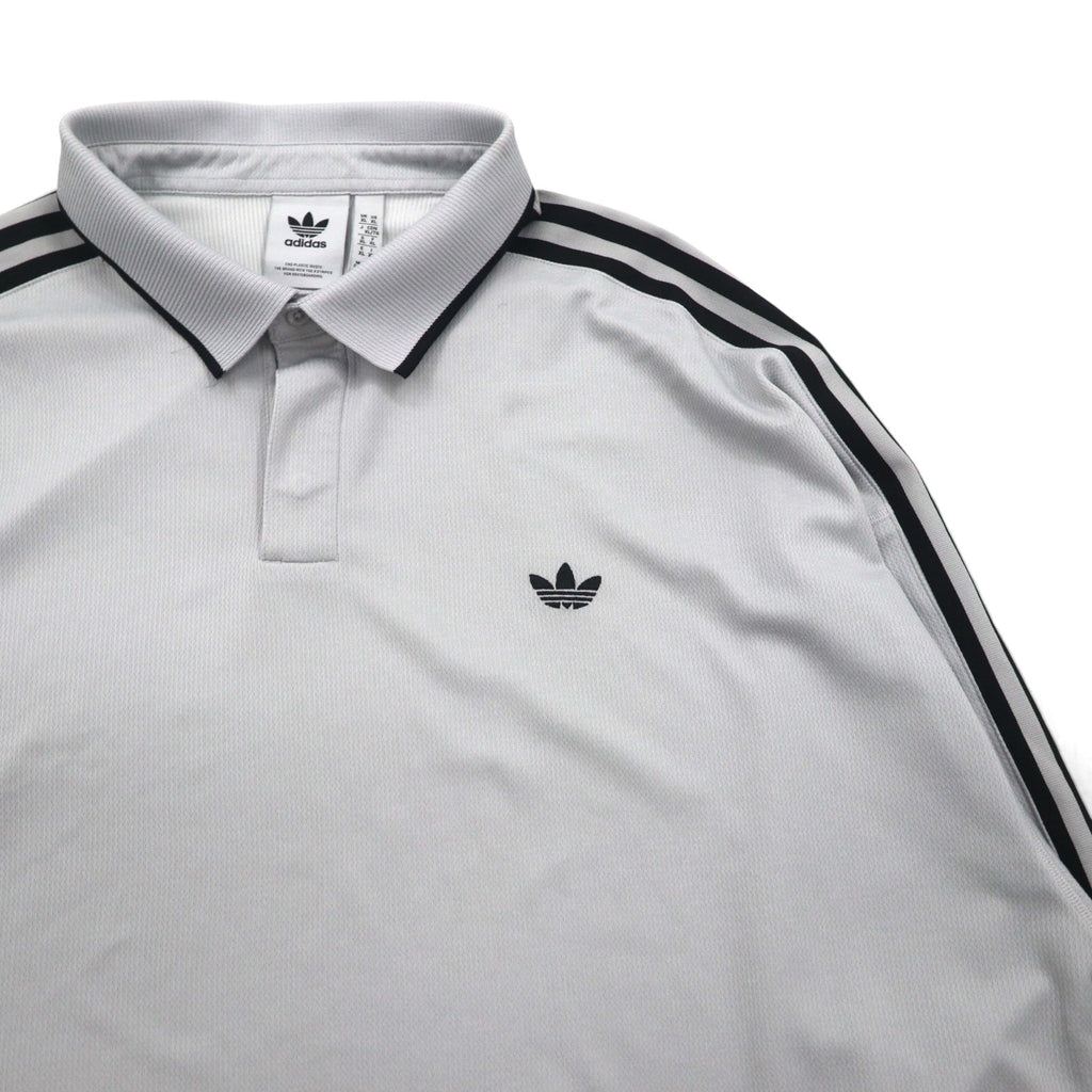 adidas Originals T-shirt rugby adicolor in jersey XL grigio poliestere con logo Trifoglio e 3 strisce HK9900