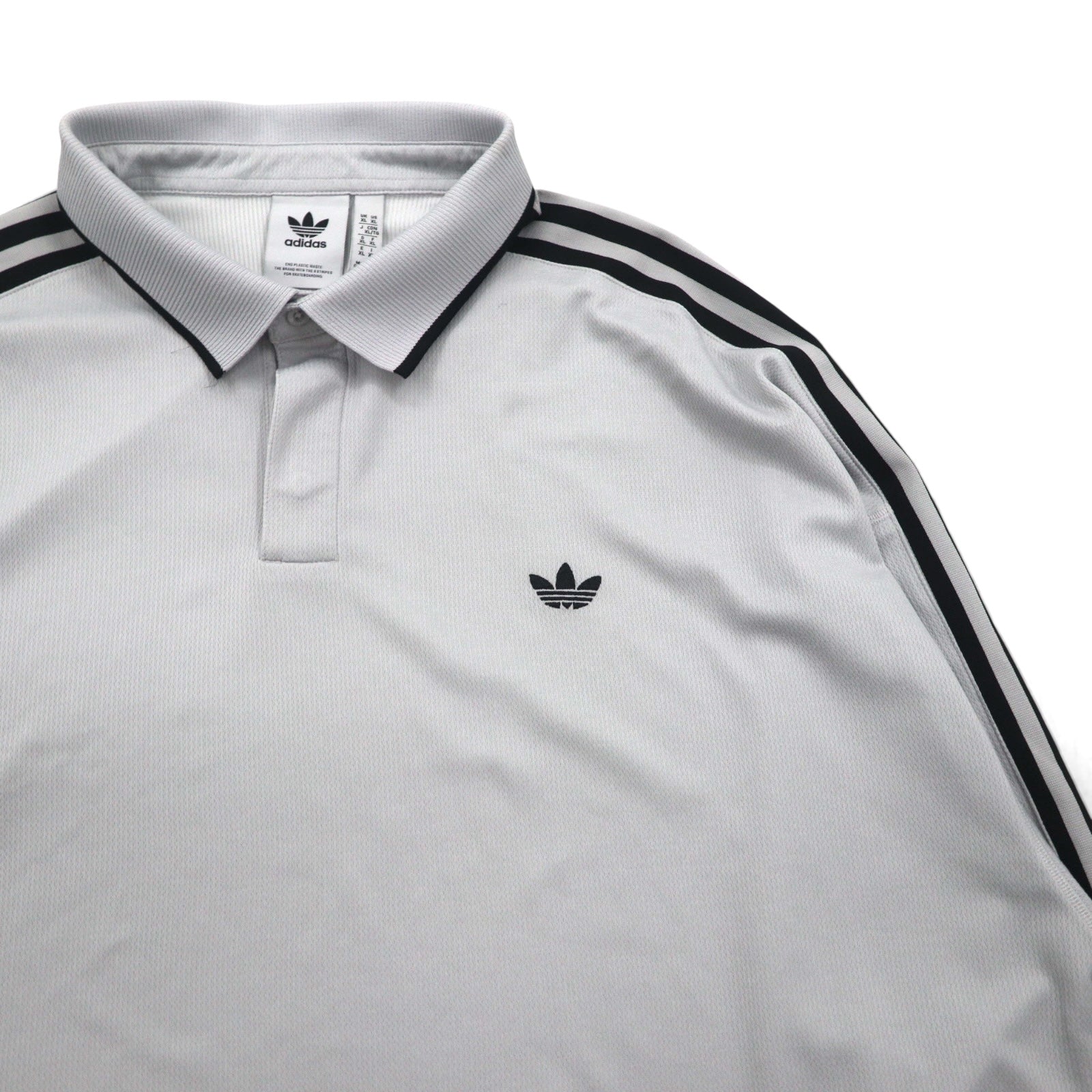 adidas Originals T-shirt rugby adicolor in jersey XL grigio poliestere con logo Trifoglio e 3 strisce HK9900