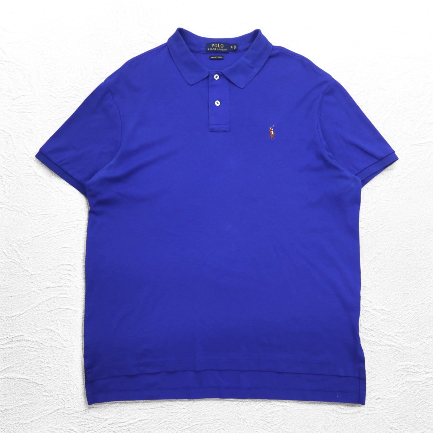 POLO RALPH LAUREN Polo in Pima cotone Soft-Touch XL blu con ricamo piccolo pony