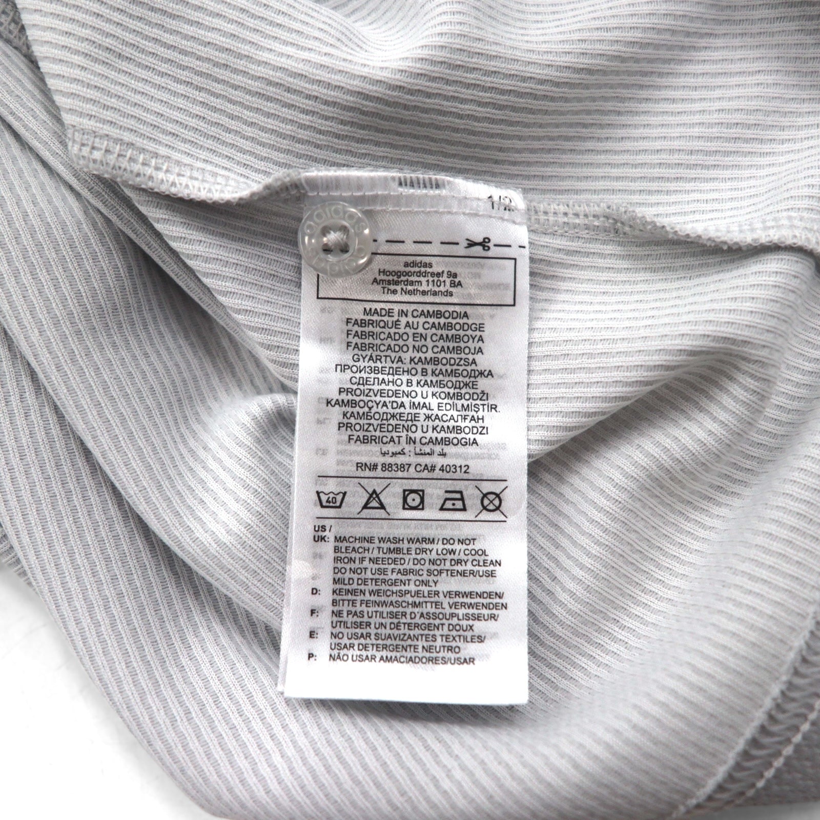 adidas Originals T-shirt rugby adicolor in jersey XL grigio poliestere con logo Trifoglio e 3 strisce HK9900