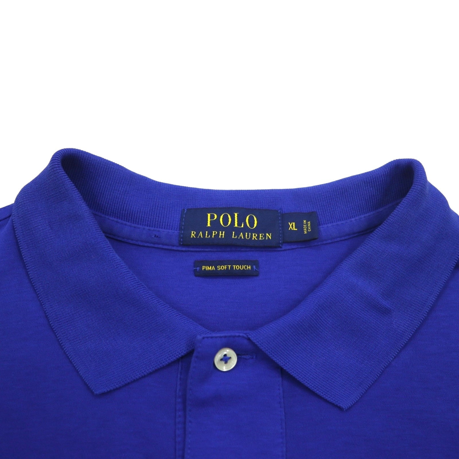 POLO RALPH LAUREN Polo in Pima cotone Soft-Touch XL blu con ricamo piccolo pony