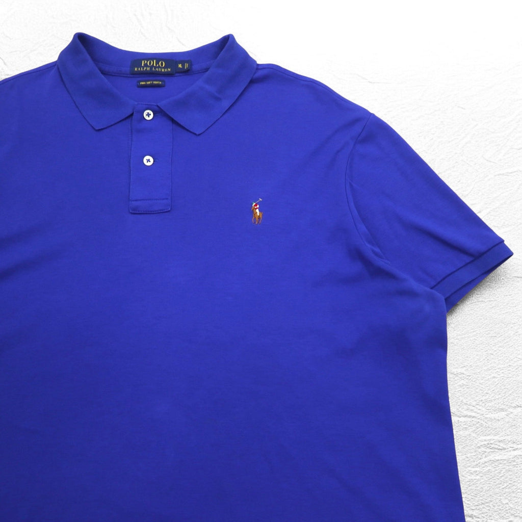 POLO RALPH LAUREN Polo in Pima cotone Soft-Touch XL blu con ricamo piccolo pony