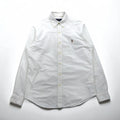 RALPH LAUREN Camicia classica in oxford con bottoni, vestibilità classica, M, bianca, con ricamo piccolo pony in cotone