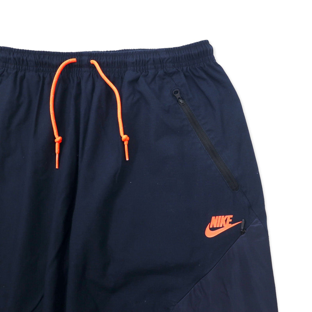 NIKE Pantaloni della tuta L Blu navy Cotone Nylon Tessuti misti Logo Swoosh 614609-476