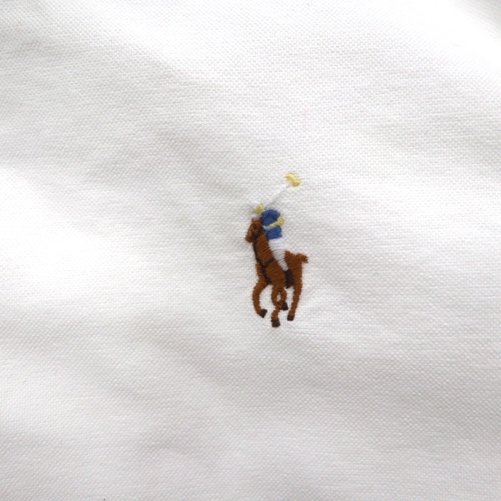 RALPH LAUREN Camicia classica in oxford con bottoni, vestibilità classica, M, bianca, con ricamo piccolo pony in cotone