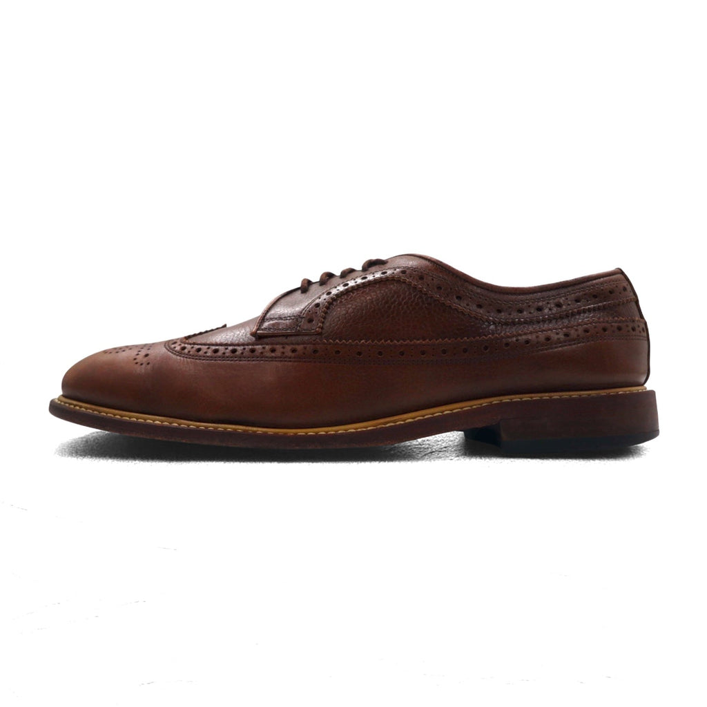 CHARLES TYRWHITT Scarpe da campagna Wingtip Full Brogue in pelle marrone martellata, misura 28,5 cm (UK 9.5), made in UK, MDO65BRN