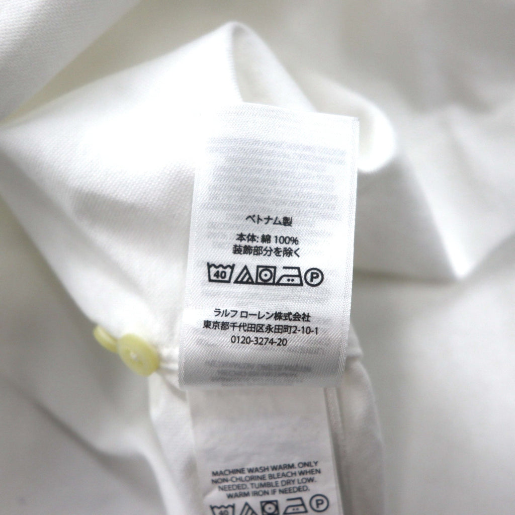 RALPH LAUREN Camicia classica in oxford con bottoni, vestibilità classica, M, bianca, con ricamo piccolo pony in cotone