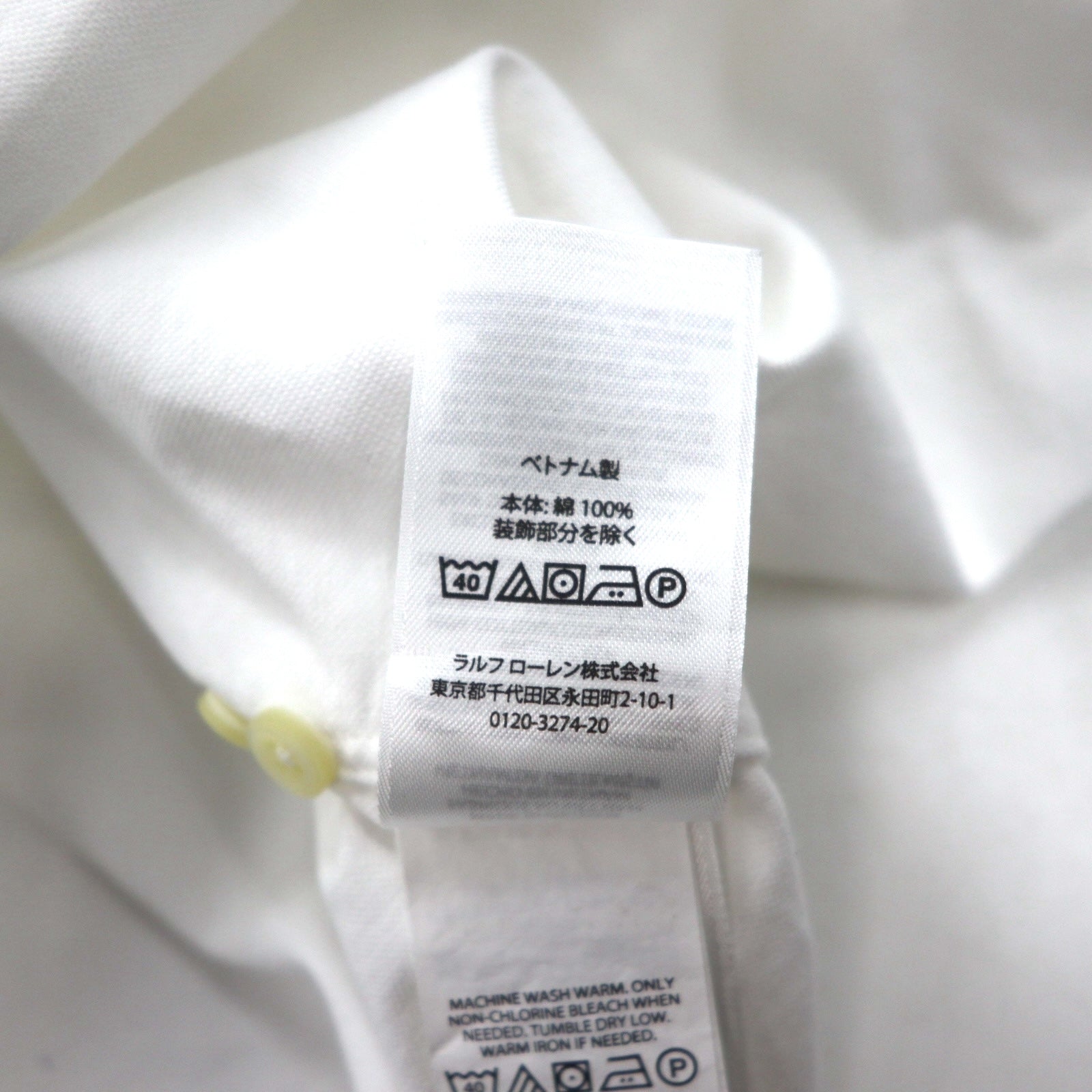 RALPH LAUREN Camicia classica in oxford con bottoni, vestibilità classica, M, bianca, con ricamo piccolo pony in cotone