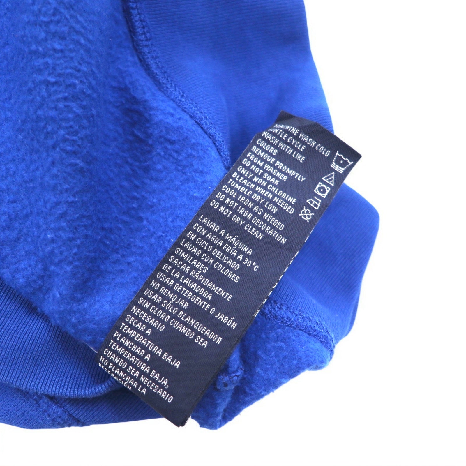 NAUTICA Felpa mezza zip XXL blu navy bicolore con interno felpato e logo ricamato