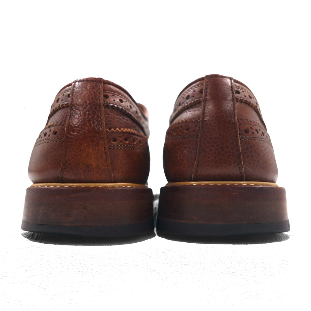CHARLES TYRWHITT Scarpe da campagna Wingtip Full Brogue in pelle marrone martellata, misura 28,5 cm (UK 9.5), made in UK, MDO65BRN