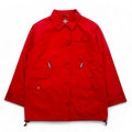 Aquascutum Cappotto a mantella monopetto utility M rosso con doppia zip e coulisse made in Japan
