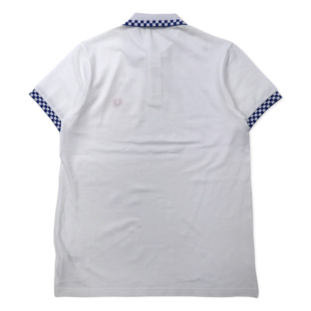 FRED PERRY Polo in piqué di cotone L bianco, stampa a bandiera, logo in cotone, M4242