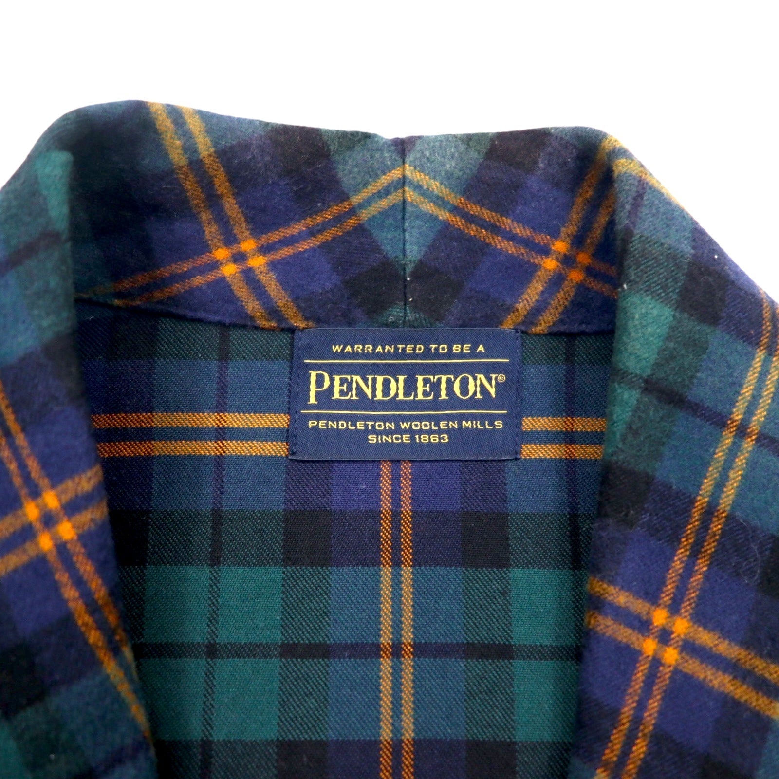 PENDLETON タータンチェック ガウンコート ローブ S ネイビー ブラックウォッチ ベルト付き 8475-3348