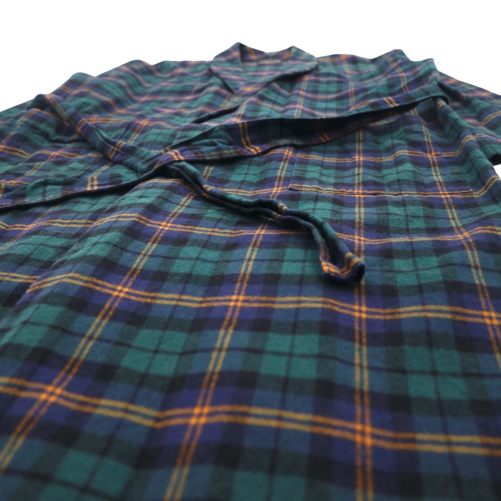 PENDLETON タータンチェック ガウンコート ローブ S ネイビー ブラックウォッチ ベルト付き 8475-3348