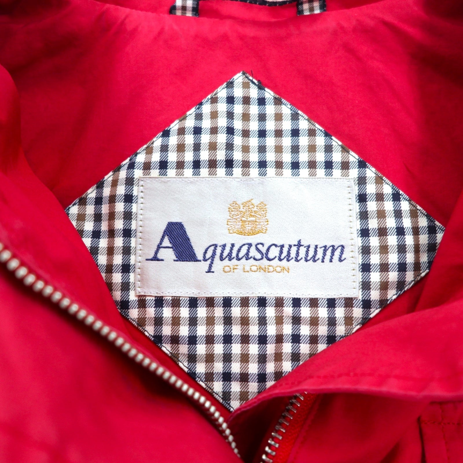 Aquascutum Cappotto a mantella monopetto utility M rosso con doppia zip e coulisse made in Japan