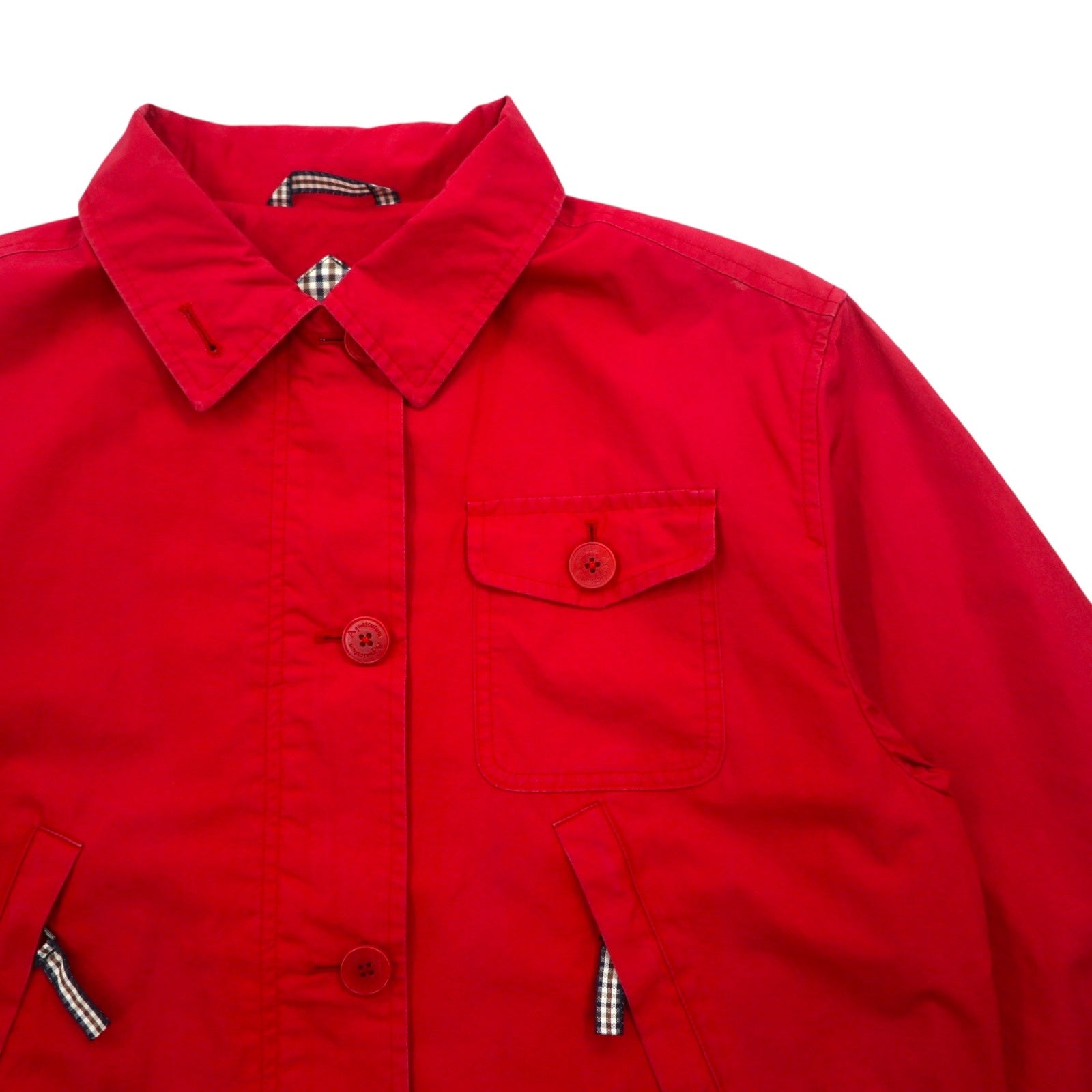 Aquascutum Cappotto a mantella monopetto utility M rosso con doppia zip e coulisse made in Japan