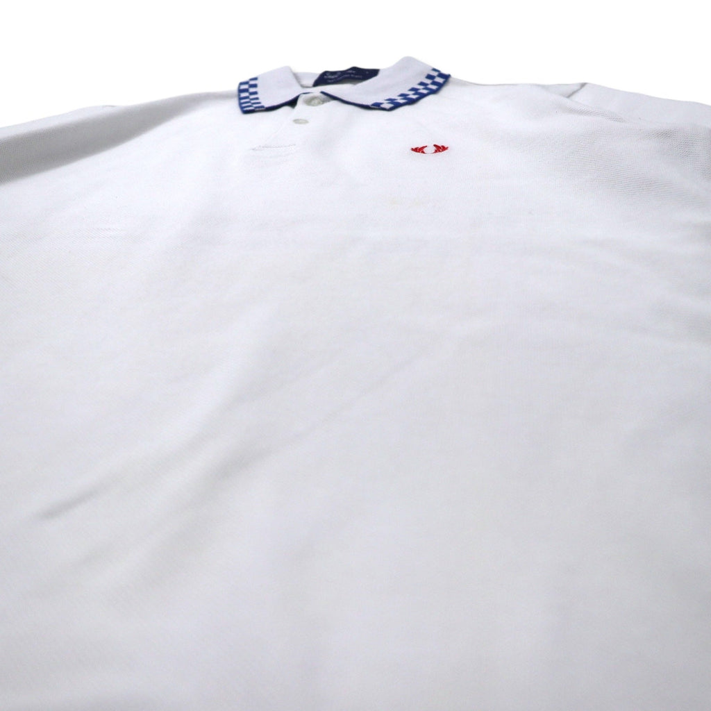 FRED PERRY Polo in piqué di cotone L bianco, stampa a bandiera, logo in cotone, M4242