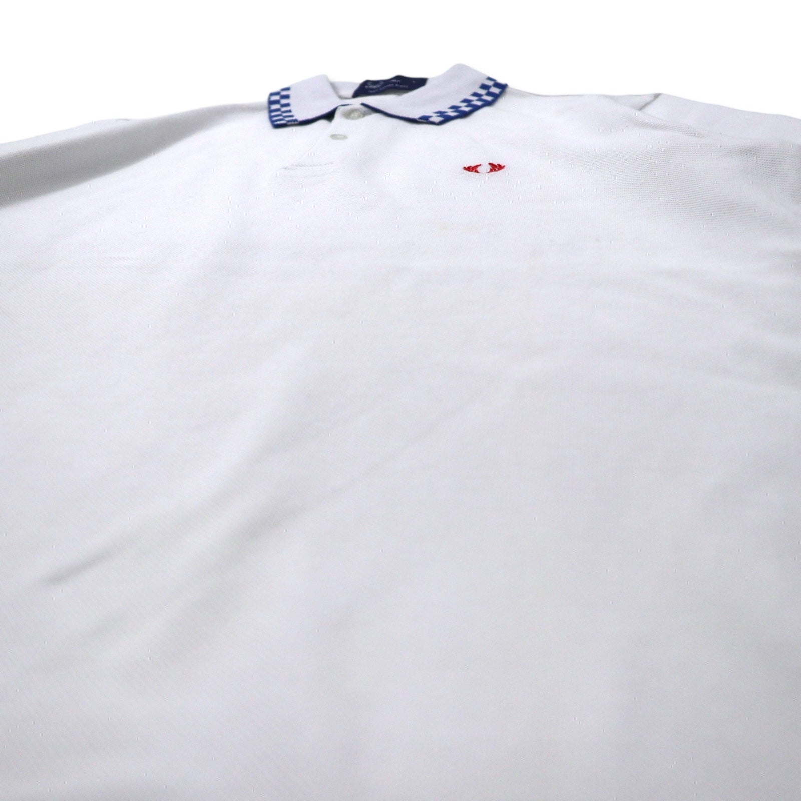 FRED PERRY Polo in piqué di cotone L bianco, stampa a bandiera, logo in cotone, M4242